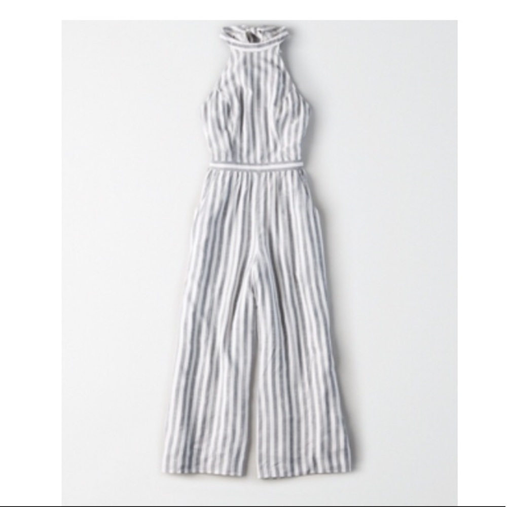 NWT AE striped jumpsuit